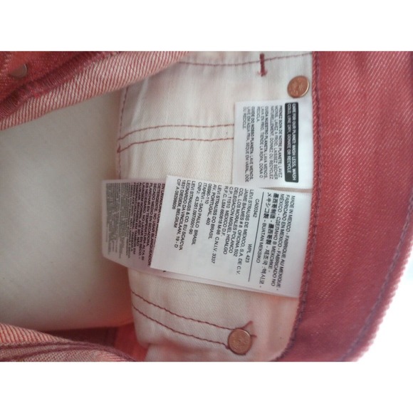 Levis 501 Jeans White Oak Cone Denim Mens Size 32 30 Red On White Fresh Hip Hop - Picture 10 of 13